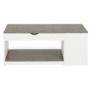 Voir la diapositive 3 : ID MARKET Table basse plateau relevable rectangulaire ELEA avec coffre bois blanc et effet béton