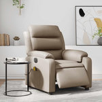 VIDAXL Fauteuil de massage inclinable electrique cappuccino similicuir