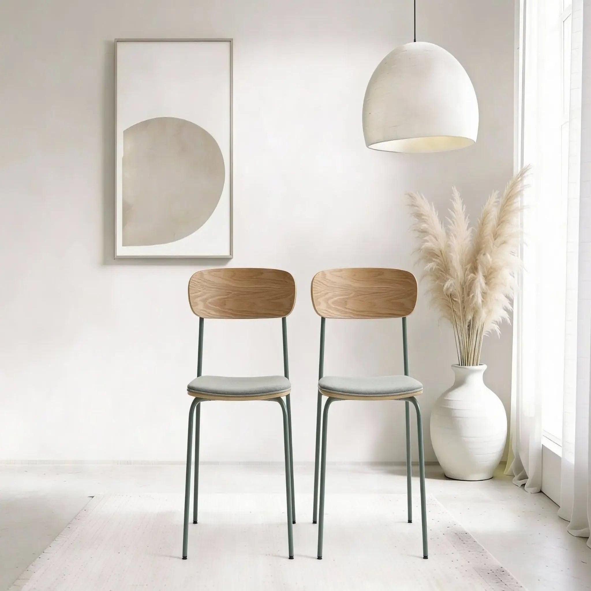 Voir la diapositive 2 : CASANOVA PARIS Olen - lot de 2 chaises pieds en métal