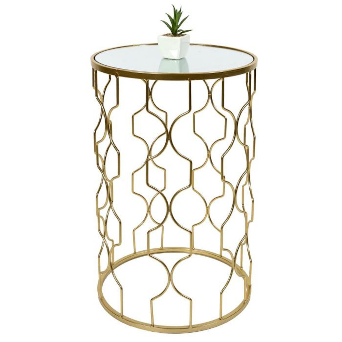 Paris Prix Lot de 2 Tables d'Appoint Gigognes  Dubai  55cm Or