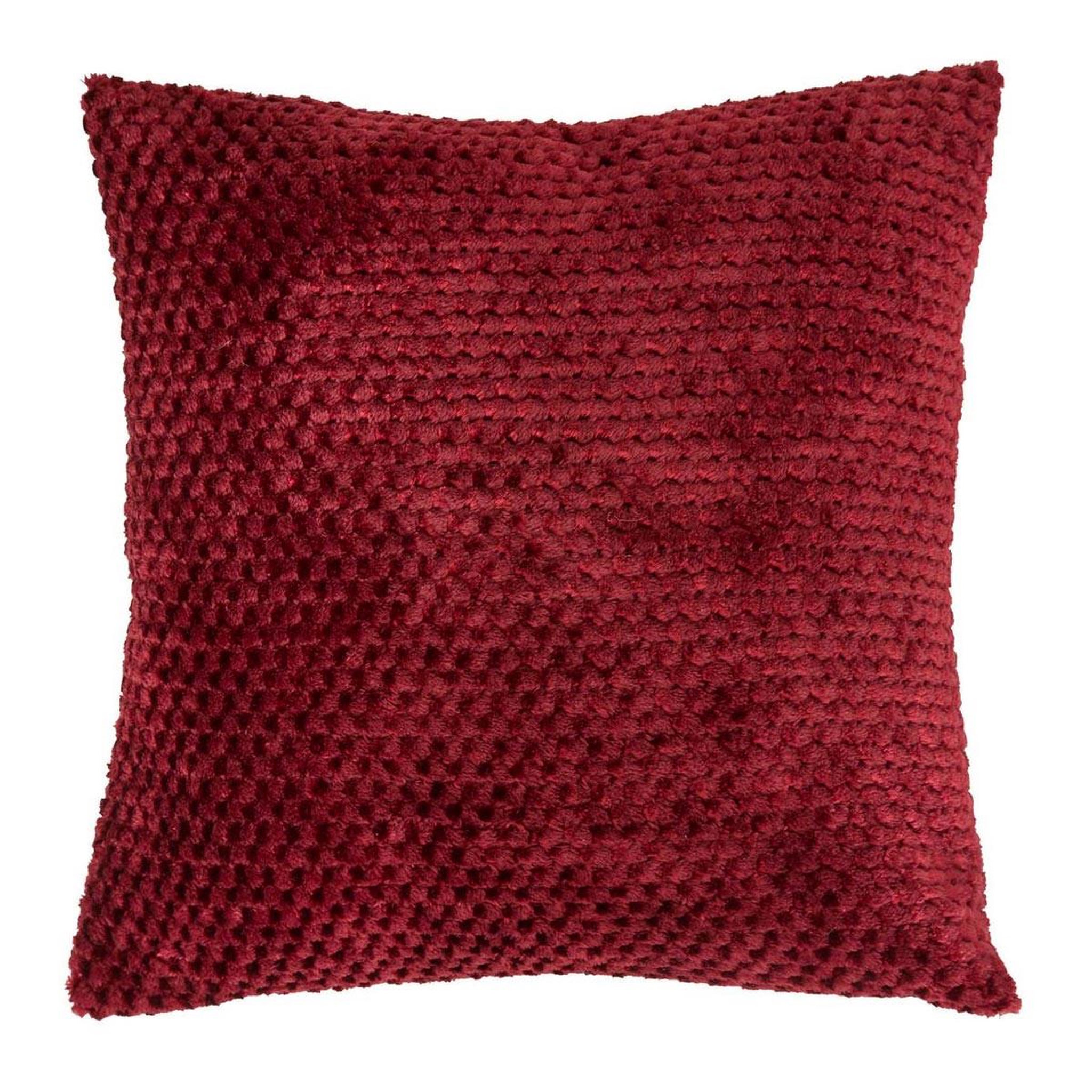 ATMOSPHERA Coussin jacquard en flanelle  lyno  40x40cm rouge grenat