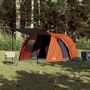 Voir la diapositive 3 : VIDAXL Tente de camping tunnel 4 personnes gris et orange impermeable