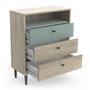 Voir la diapositive 3 : Commode 3 tiroirs 1 niche style industriel L60cm SMART