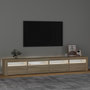 Voir la diapositive 3 : VIDAXL Meuble TV avec lumieres LED Chene sonoma 240x35x40 cm