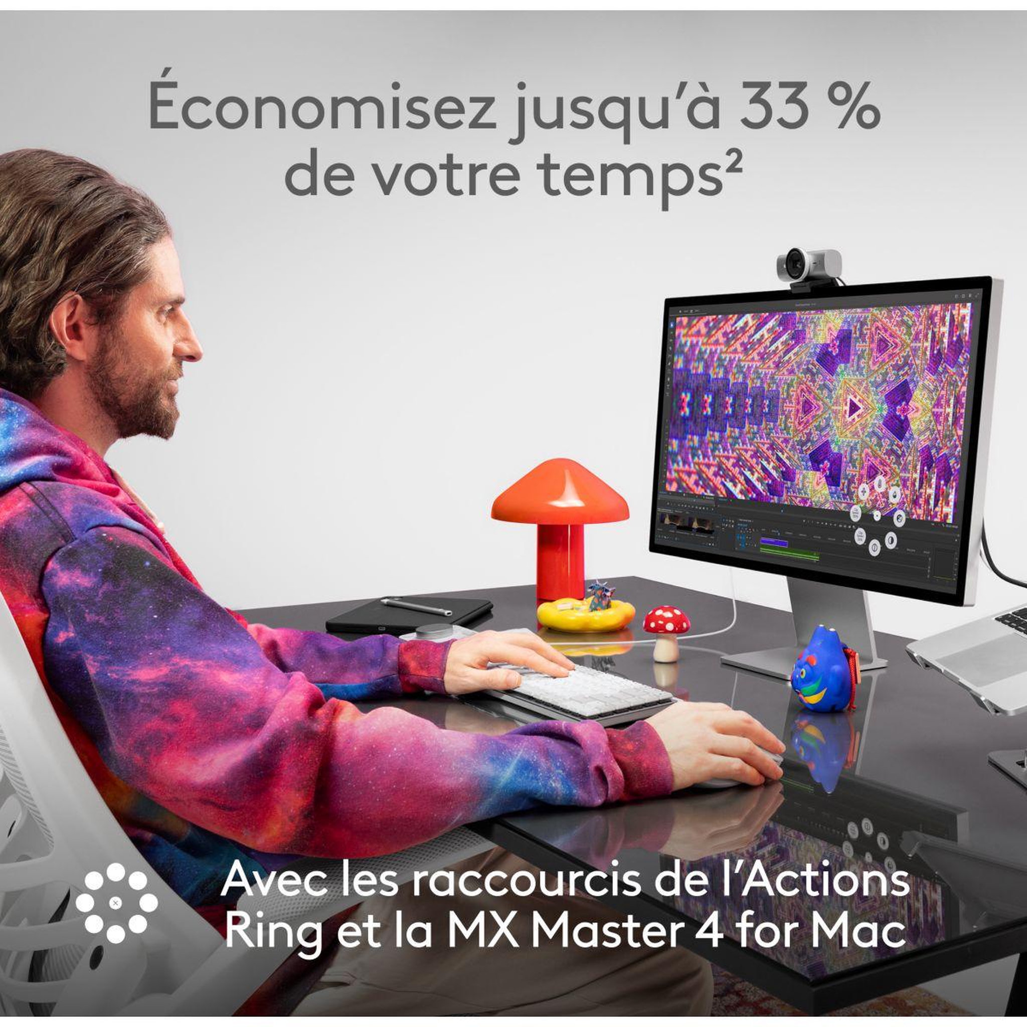 Voir la diapositive 3 : Logitech Souris sans fil rechargeable mx master 4 mac noir