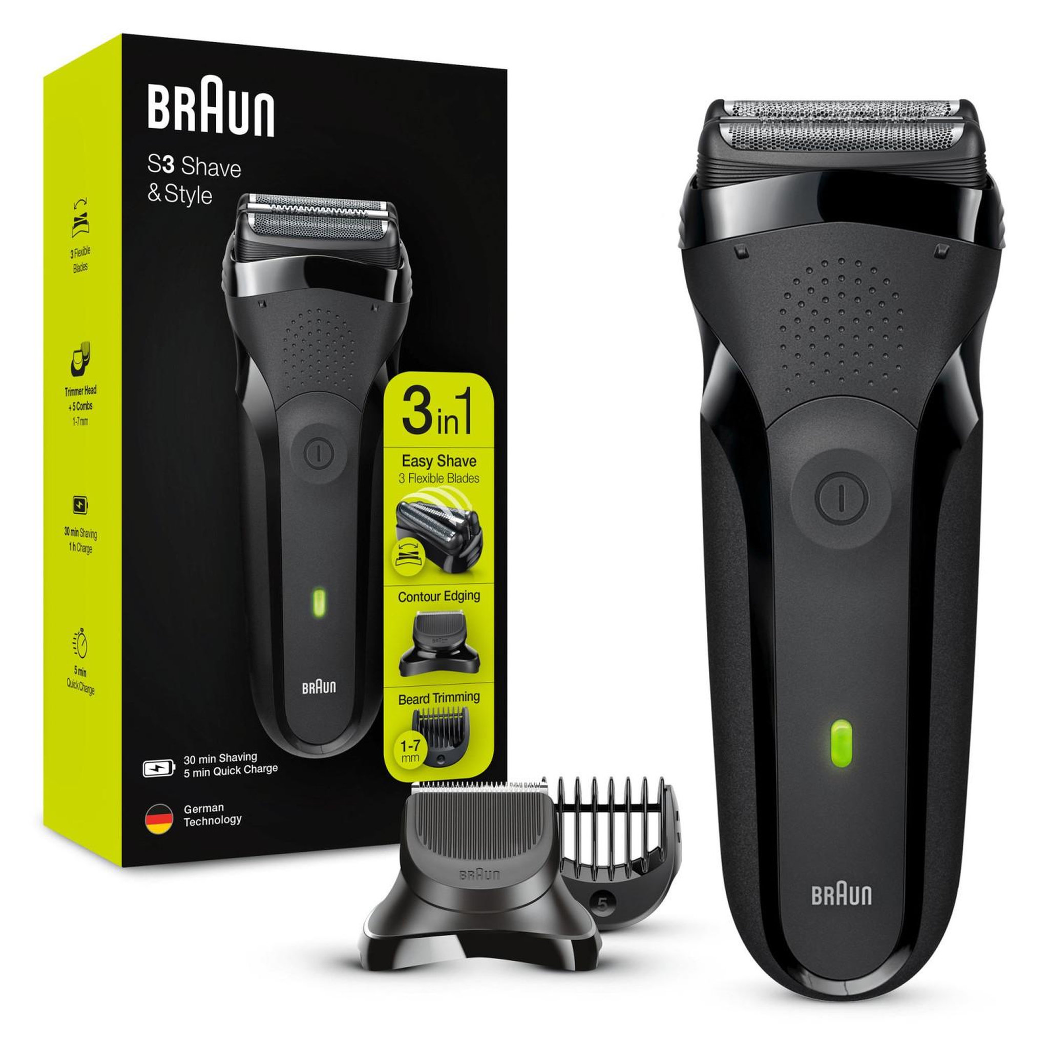 Voir la diapositive 3 : BRAUN Braun series 3 81702941 rasoir pour homme rasoir à grille tondeuse noir