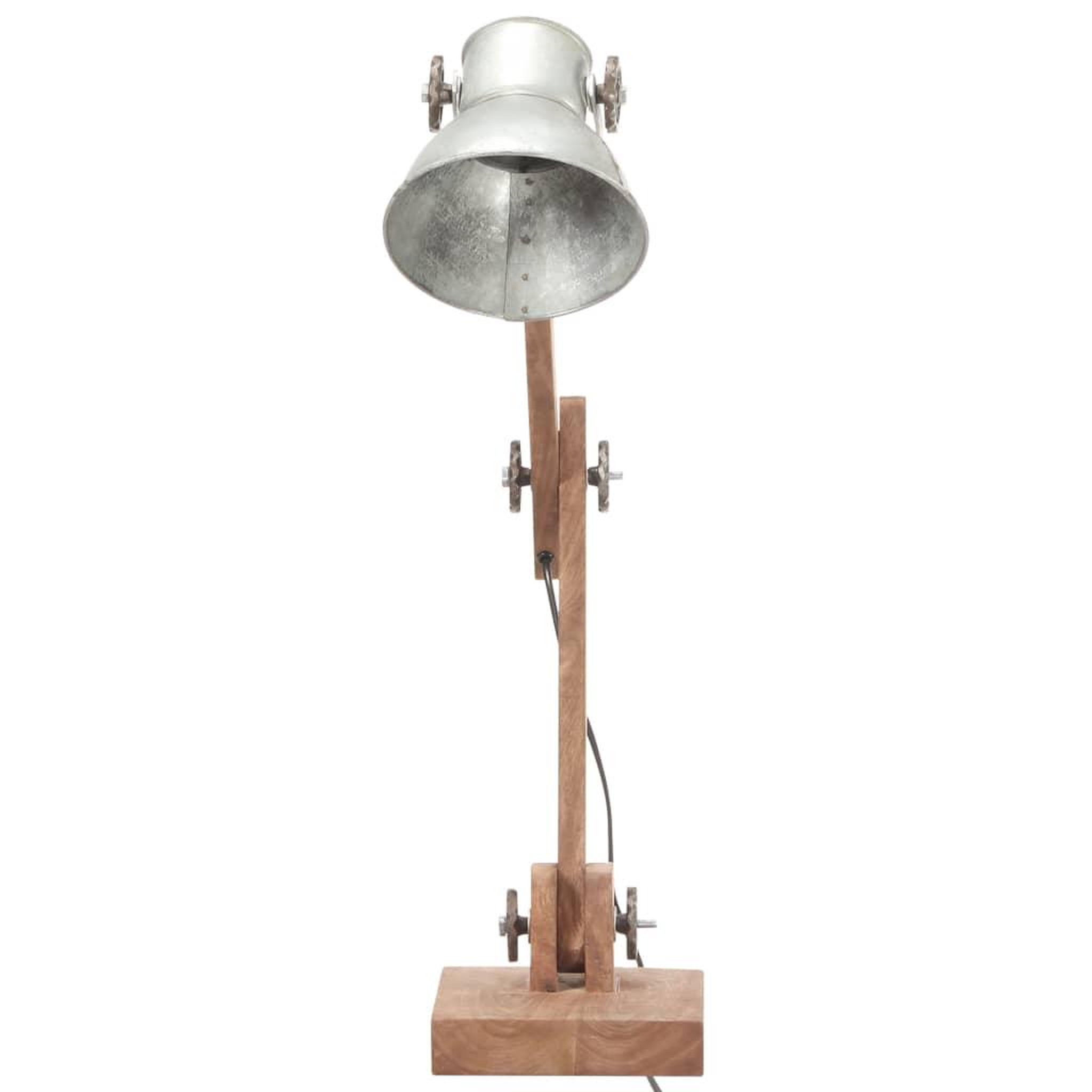 Voir la diapositive 3 : VIDAXL Lampe de bureau industrielle Argente Rond 58x18x90 cm E27
