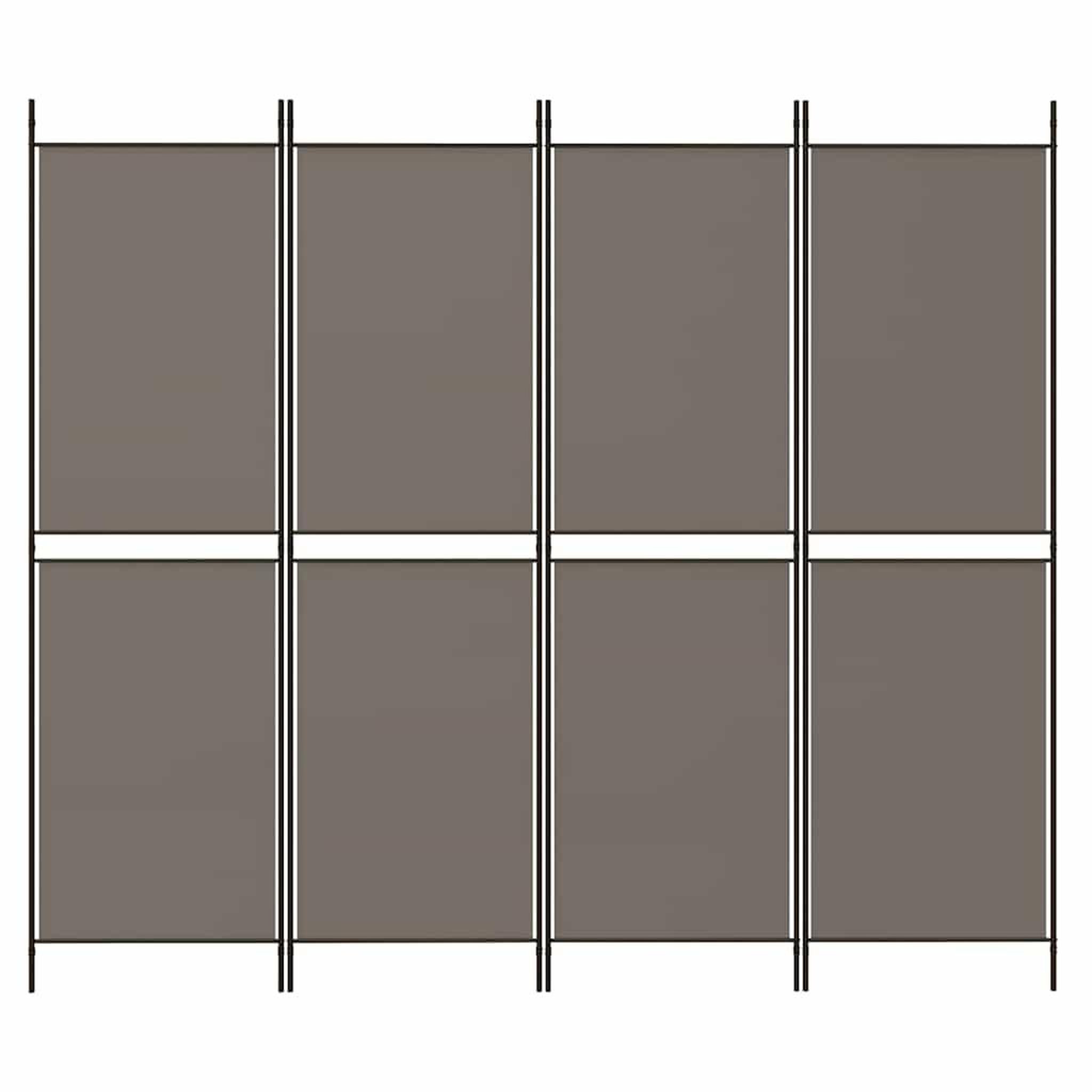 Voir la diapositive 3 : VIDAXL Cloison de separation 4 panneaux Anthracite 200x220 cm Tissu