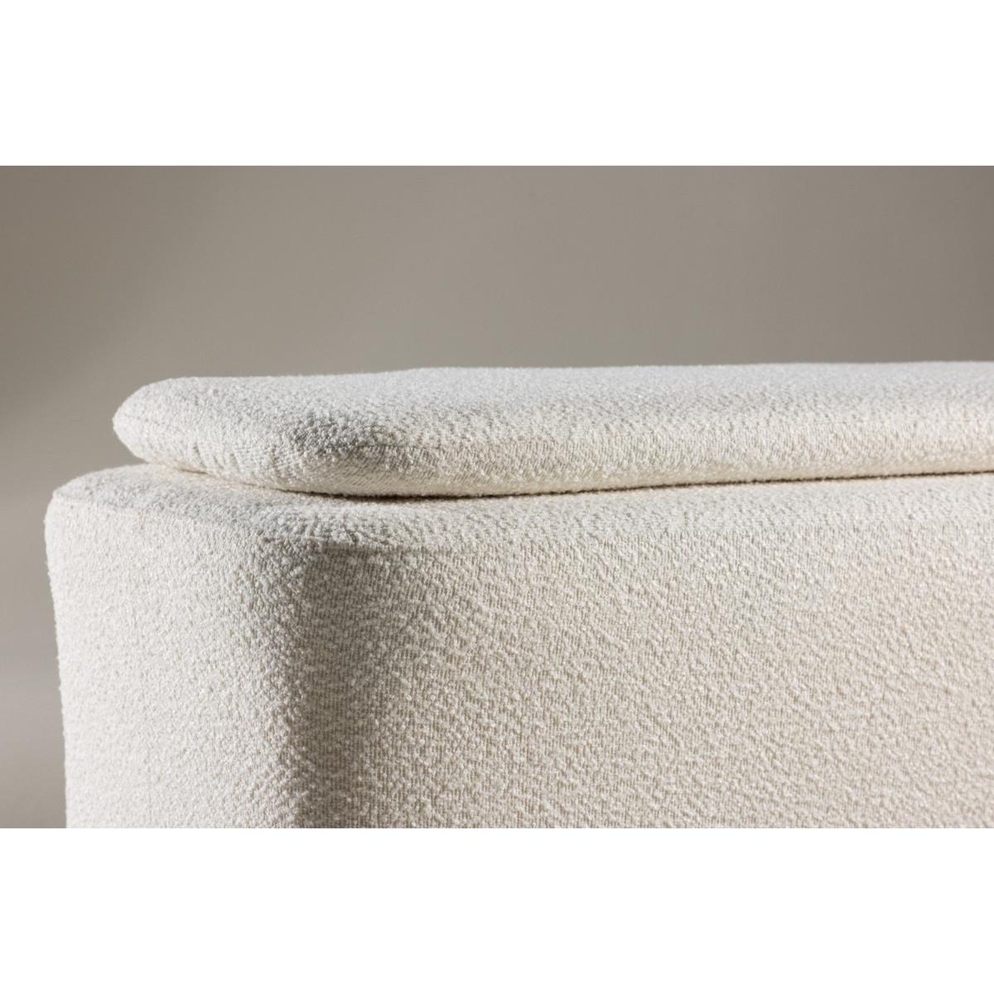 Voir la diapositive 6 : Paris Prix Pouf en tissu bouclé  laurel  110cm blanc