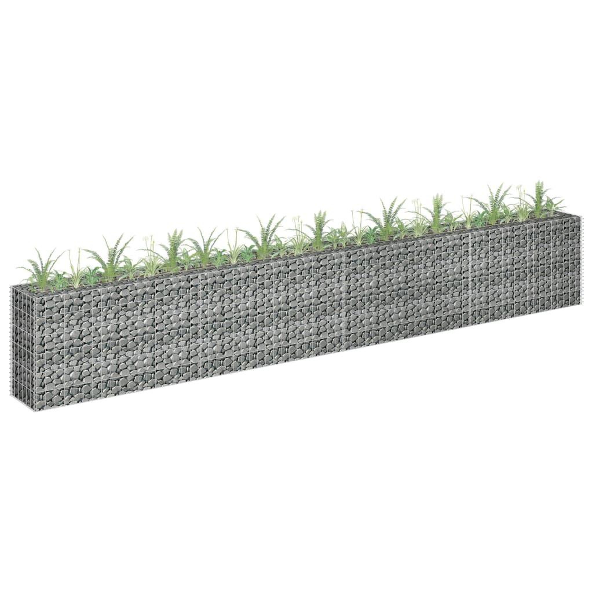 Voir la diapositive 1 : VIDAXL Lit sureleve a gabion Acier galvanise 360x30x60 cm