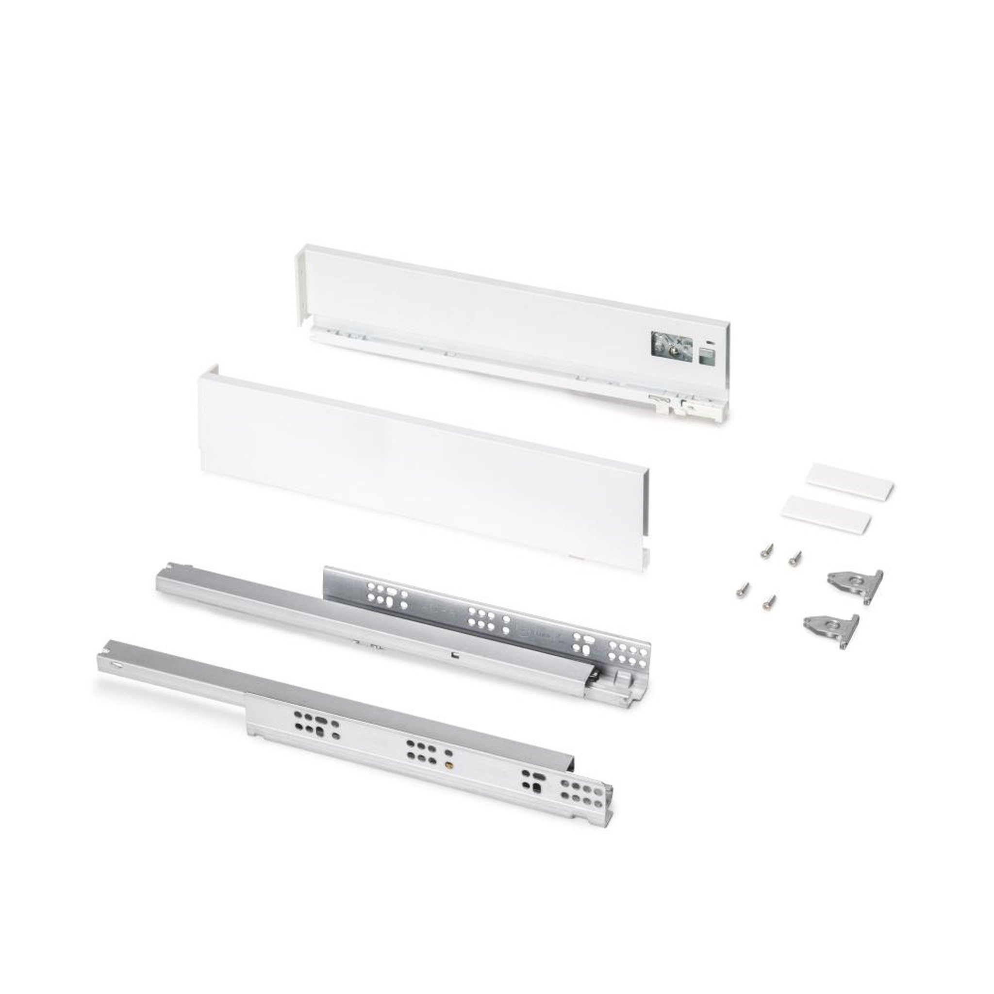 EMUCA SRL Tiroir extérieur Protone 30kg  -  coulisses à sortie totale et fermeture amortie -  hauteur 93mm -  profondeur 450mm -  Acier -  Peint en blanc