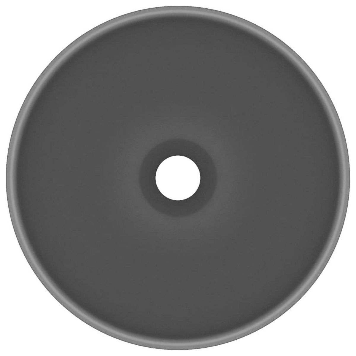 VIDAXL Lavabo rond de luxe de salle Gris fonce mat 32,5x14cm Ceramique