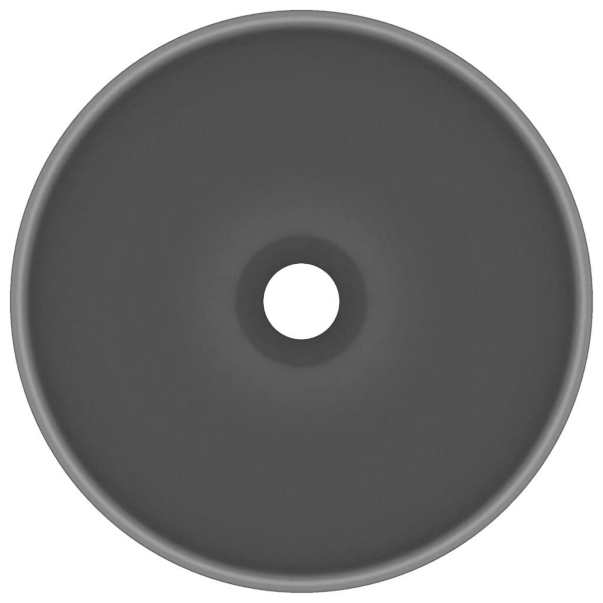 VIDAXL Lavabo rond de luxe de salle Gris fonce mat 32,5x14cm Ceramique