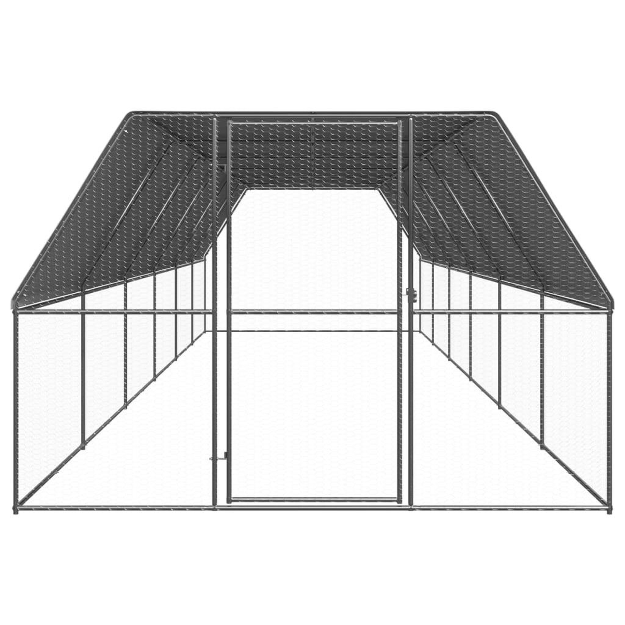 Voir la diapositive 2 : VIDAXL Poulailler d'exterieur 3x12x2 m Acier galvanise
