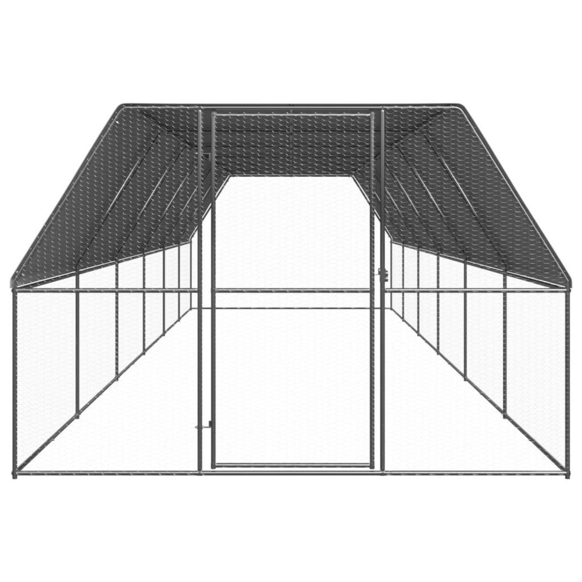 VIDAXL Poulailler d'exterieur 3x12x2 m Acier galvanise