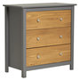 Voir la diapositive 1 : VS VENTA-STOCK Commode Bonnie Gris 3 Tiroirs, Fabriqué en Bois de pin Massif, 79 cm Longueur