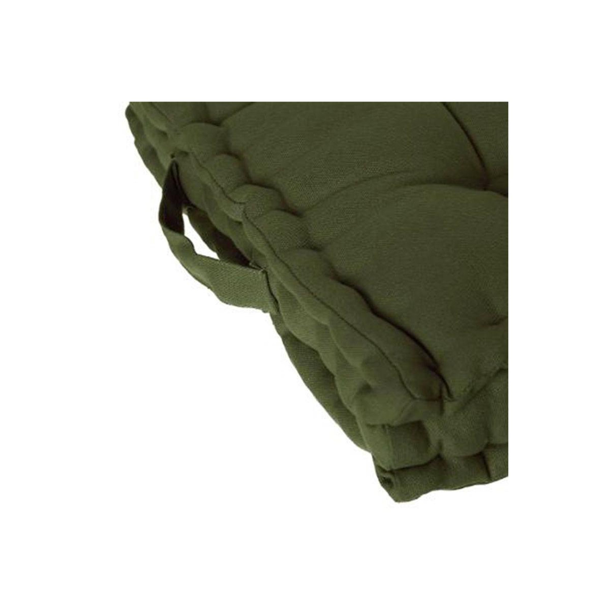 Voir la diapositive 3 : ATMOSPHERA Coussin de sol  dorian  40x40cm vert kaki