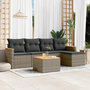 Voir la diapositive 1 : VIDAXL Salon de jardin 6 pcs avec coussins gris resine tressee