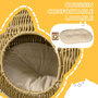 Voir la diapositive 4 : PAWHUT Panier pour chat en résine tressée imitation rotin grand confort dim. 55L x 36l x 42H cm coussin moelleux beige inclus