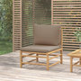 Voir la diapositive 1 : VIDAXL Canape central de jardin avec coussins taupe bambou
