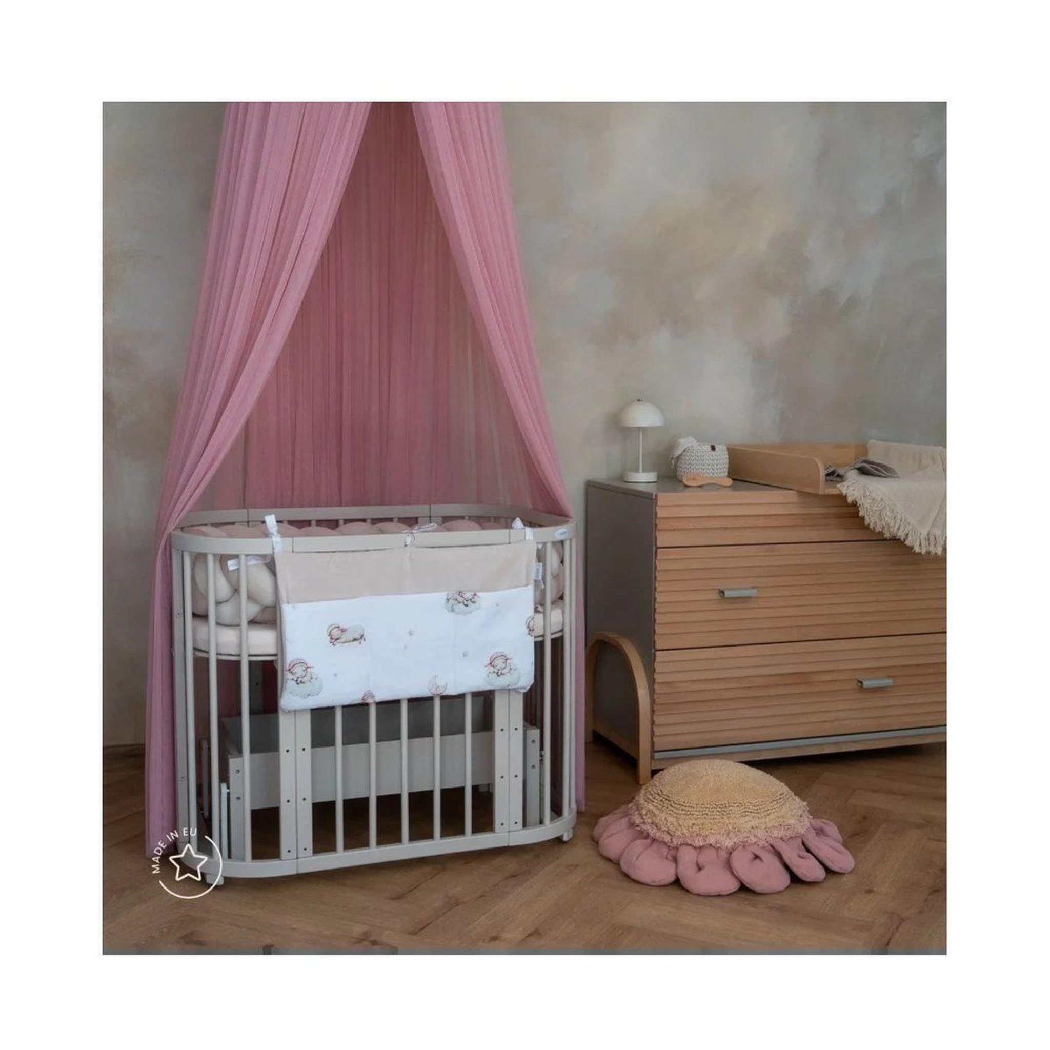 Voir la diapositive 3 : WALDIN Ciel de lit en tulle à fixer au plafond - rose