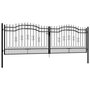 Voir la diapositive 3 : VIDAXL Portail et sommet de lance Noir 406x173 cm Acier enduit poudre