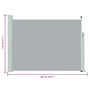 Voir la diapositive 6 : VIDAXL Auvent lateral retractable de patio 120x500 cm Gris