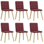 VIDAXL Chaises a manger lot de 6 rouge bordeaux tissu