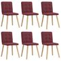 Voir la diapositive 1 : VIDAXL Chaises a manger lot de 6 rouge bordeaux tissu