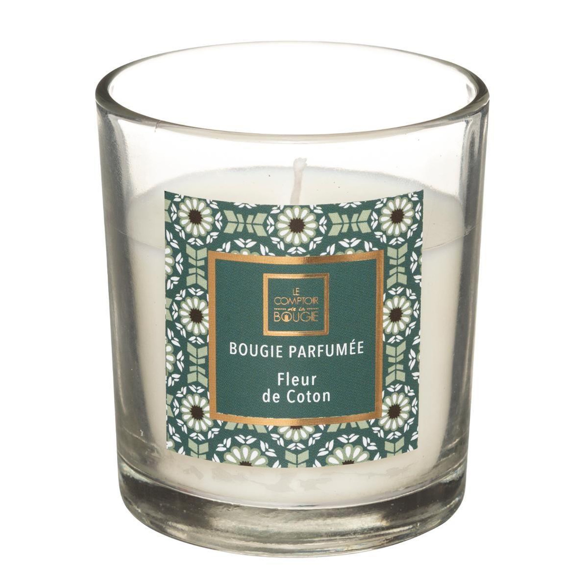 COMPTOIR DE LA BOUGIE Bougie Parfumée en Verre  Neda  8cm Fleur de Coton
