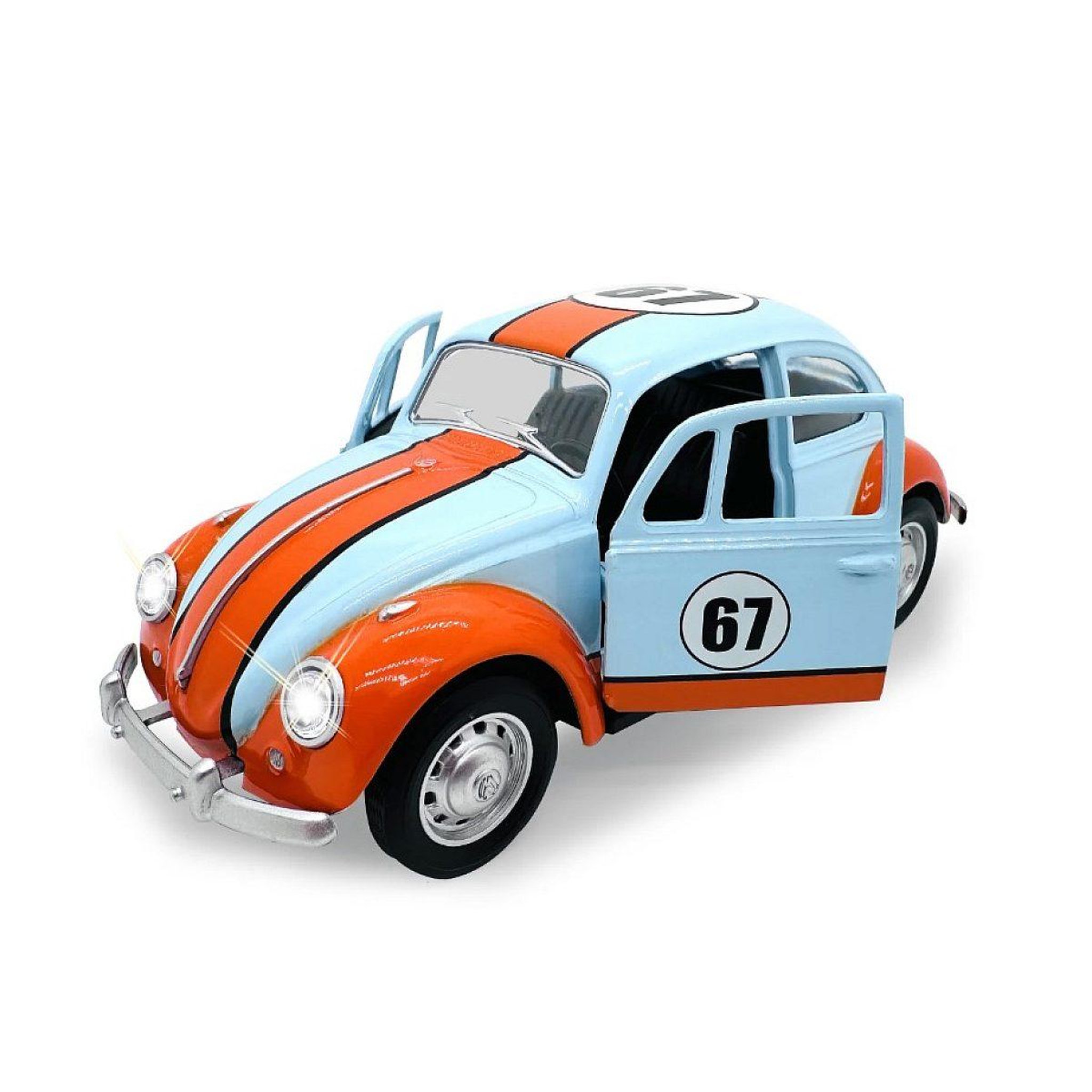 Jamara Volkswagen coccinelle 1967 miniature 1:28 bleu clair avec piles