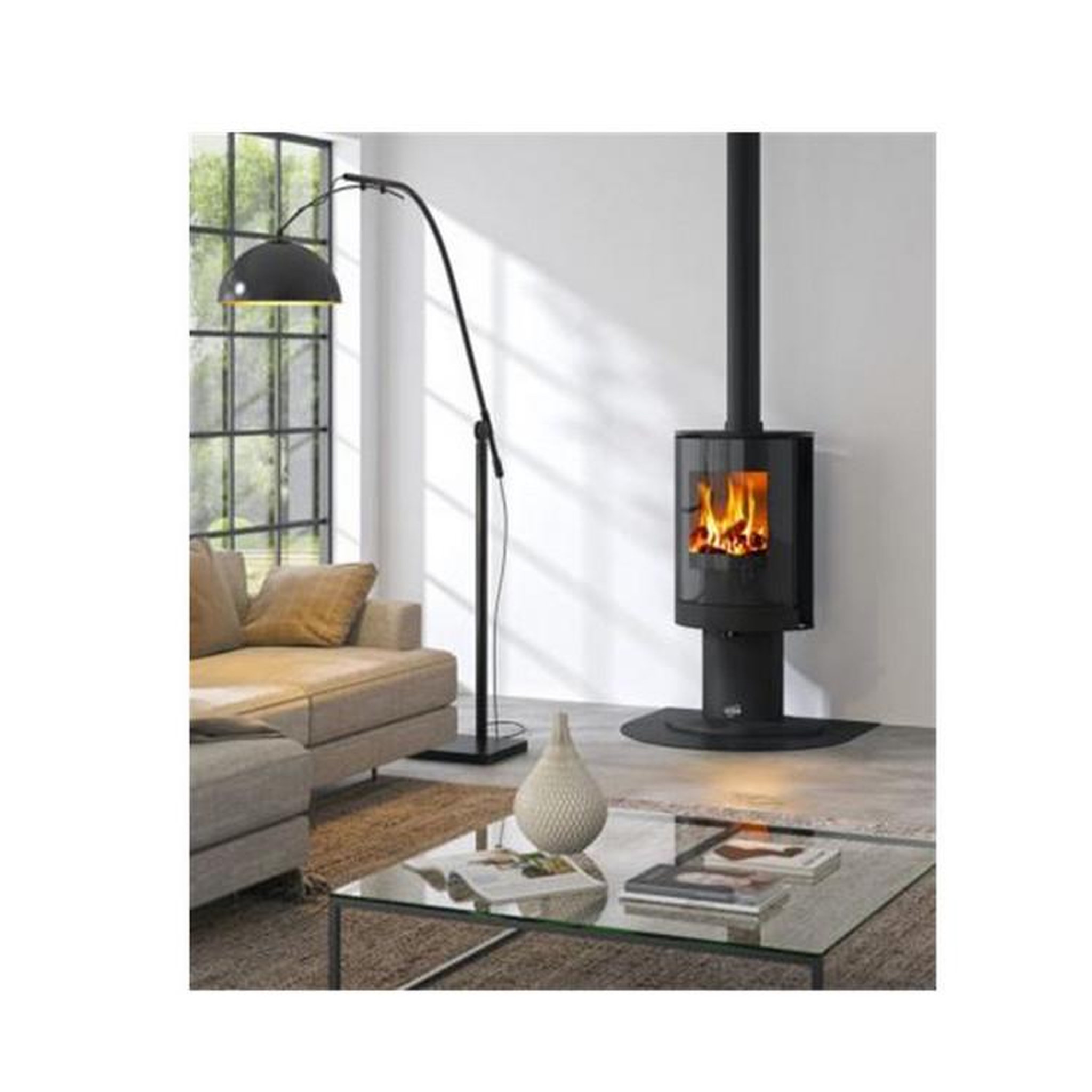 Godin Poêle à bois fonte 8kw noir - 411110noir