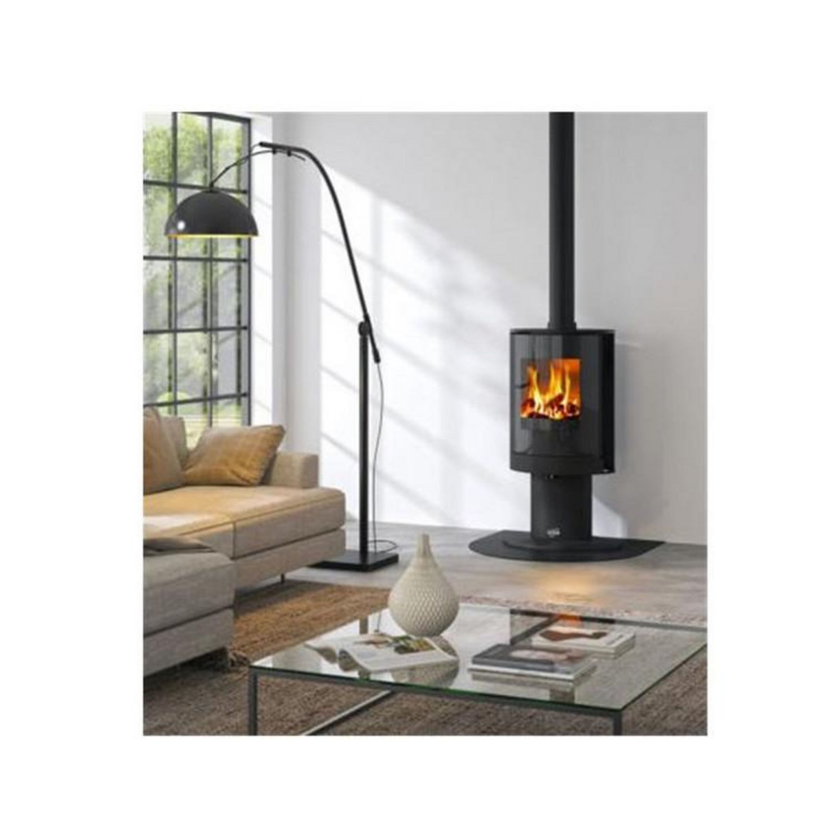 Godin Poêle à bois fonte 8kw noir - 411110noir