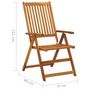 Voir la diapositive 6 : VIDAXL Chaises inclinables de jardin lot de 4 et coussins Bois acacia