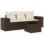 Voir la diapositive 2 : VIDAXL Salon de jardin 4 pcs avec coussins marron resine tressee