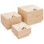 Voir la diapositive 2 : VIDAXL Boîtes de rangement avec couvercles 3 pcs Bois massif de pin