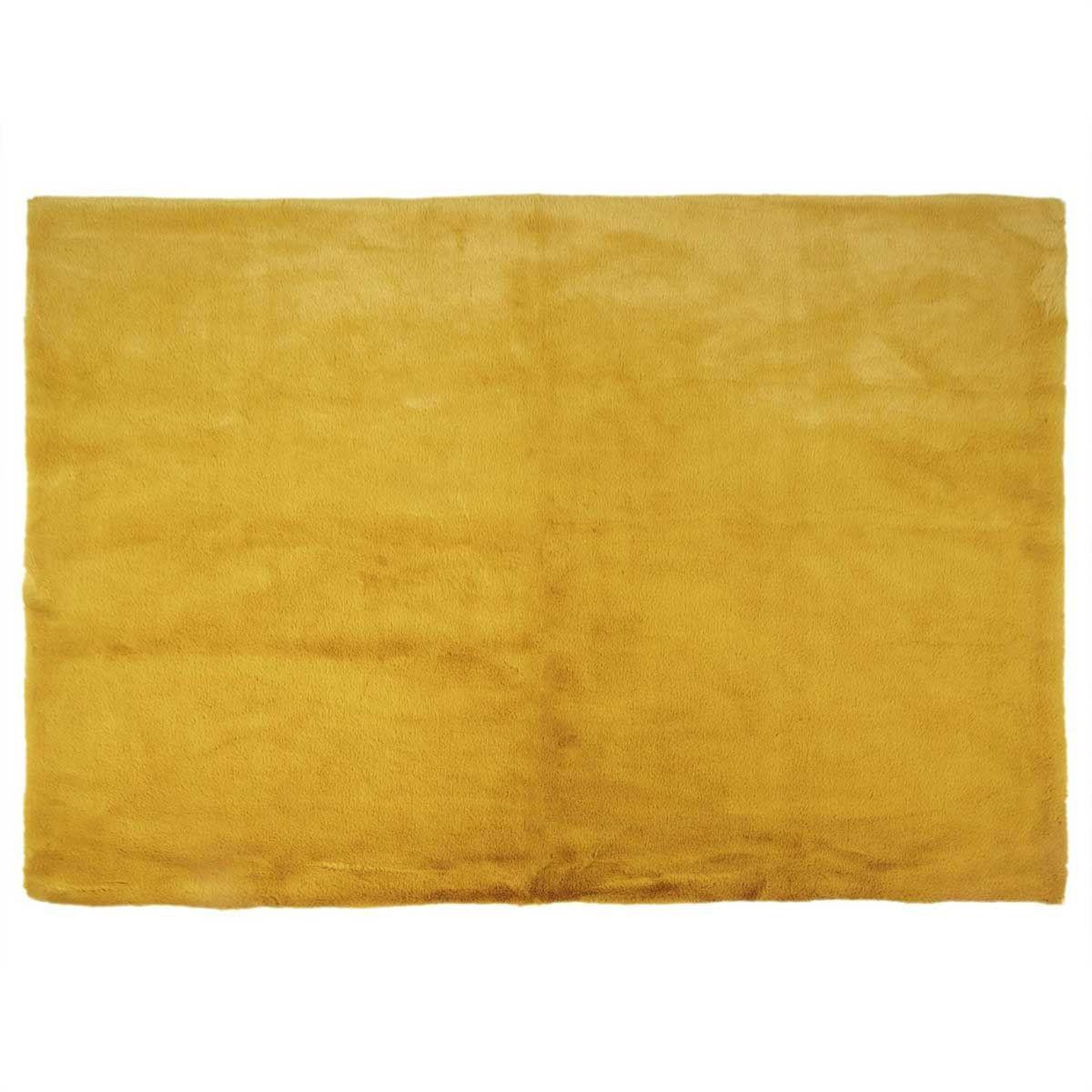 The Home Deco Factory Tapis imitation fourrure  fin  120x170cm moutarde