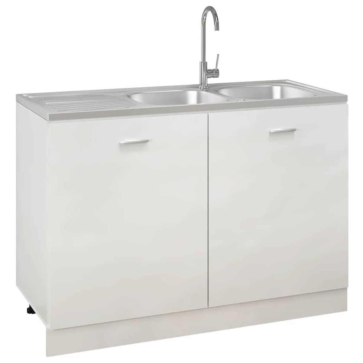 VIDAXL Evier de cuisine a double evier argente 1200x500x155 mm inox