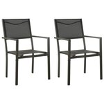 VIDAXL Chaises de jardin lot de 2 Textilene et acier Noir anthracite