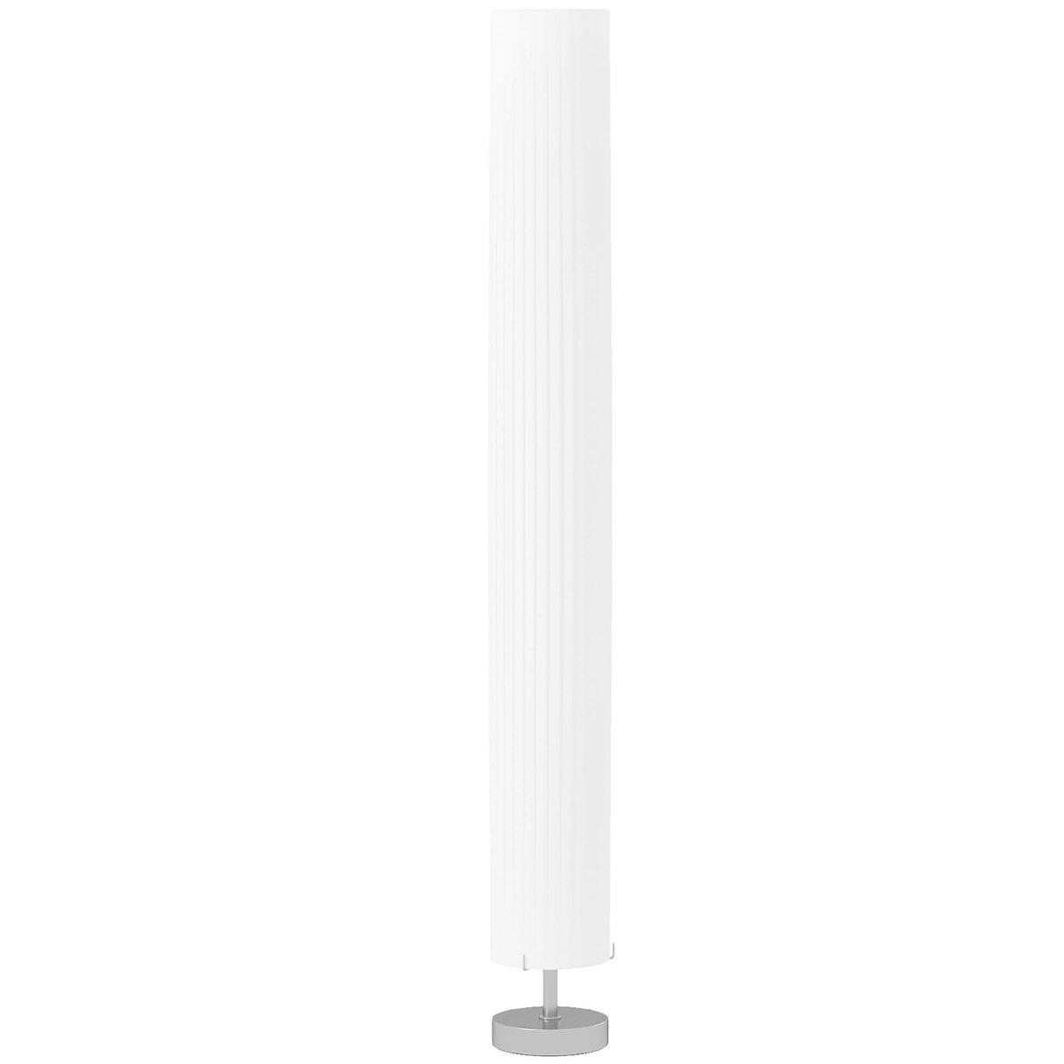 HOMCOM Lampadaire colonne sur pied design H.120 cm acier inox tissu blanc