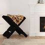 Voir la diapositive 3 : VIDAXL Porte-buches Noir 47x39,5x48 cm Bois massif de pin