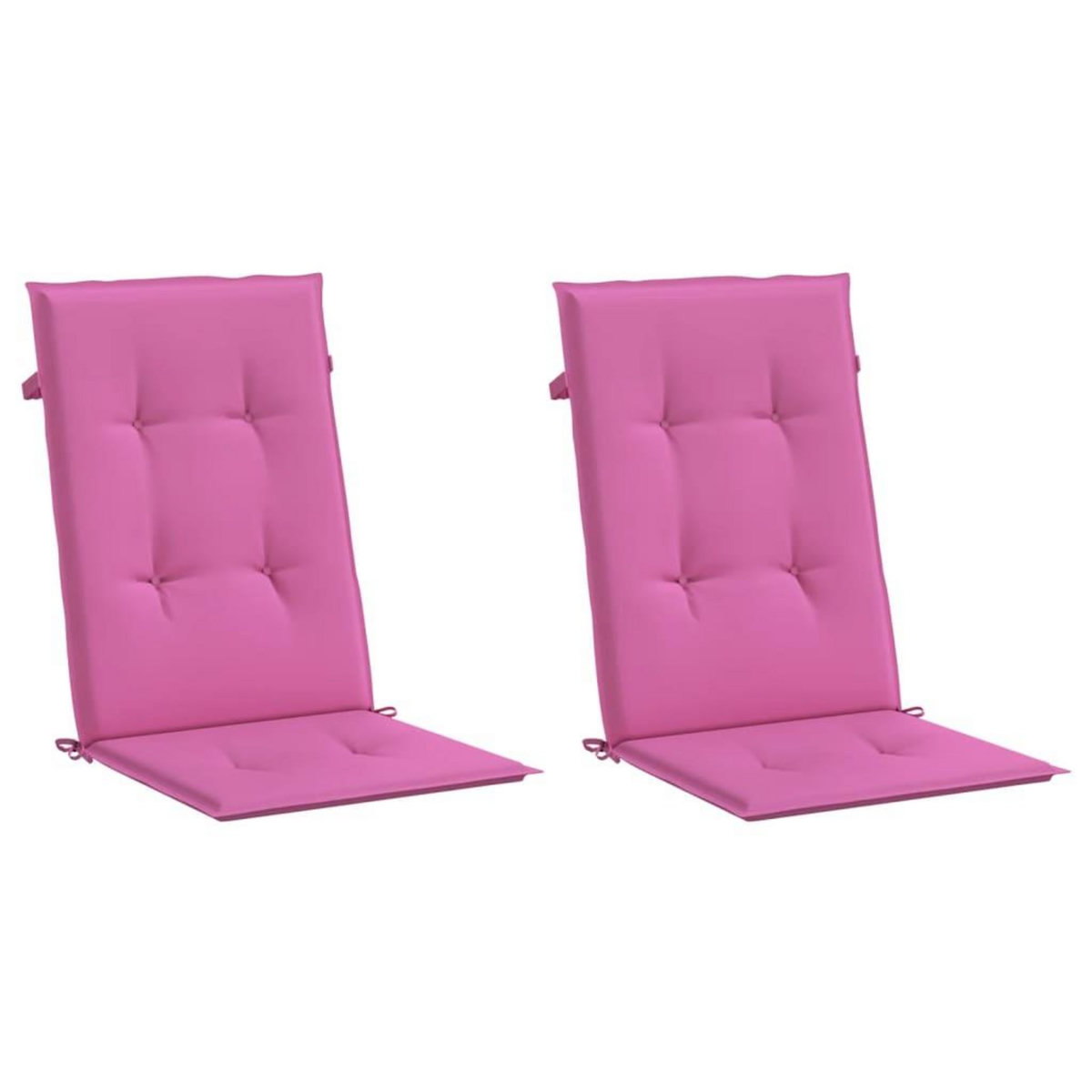 VIDAXL Coussins de chaise de jardin a dossier haut lot de 2 rose tissu