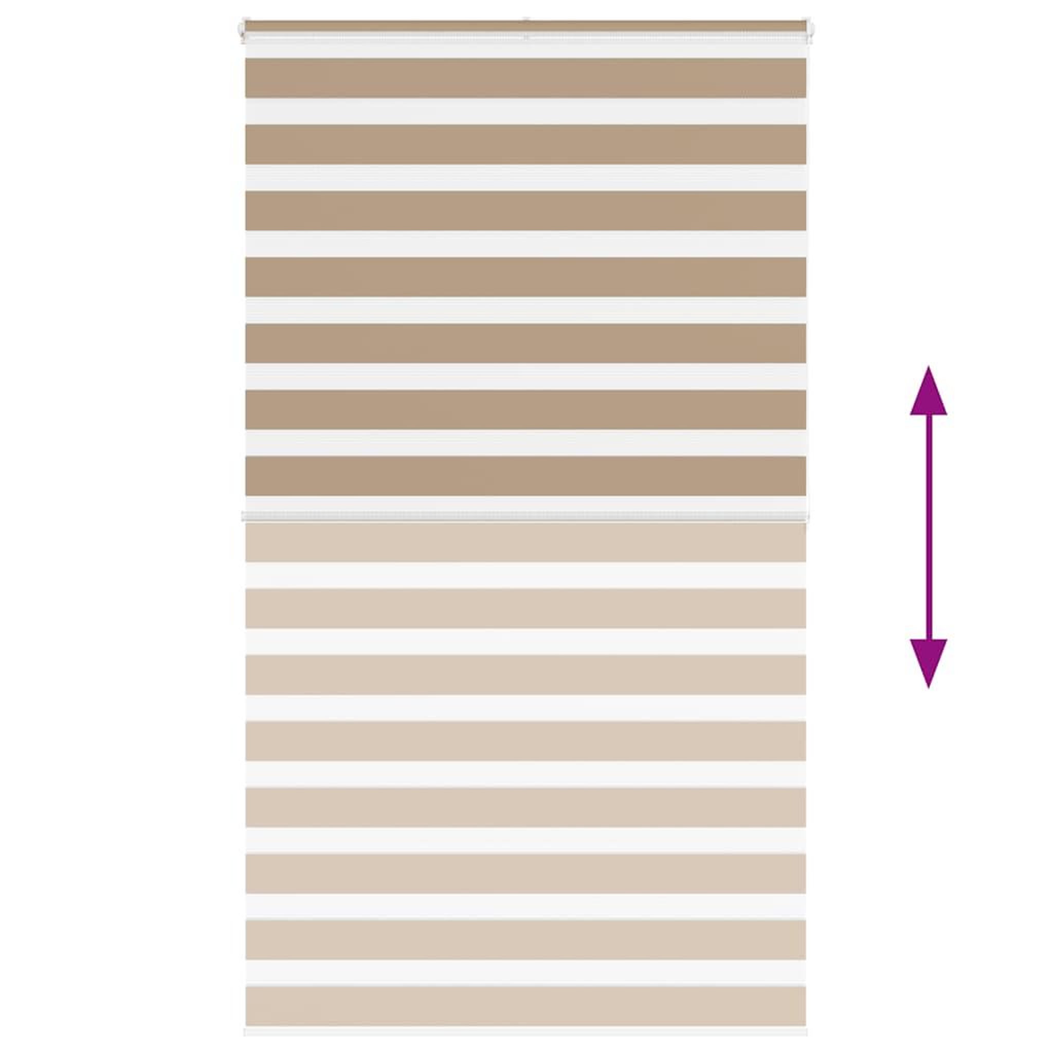 Voir la diapositive 5 : VIDAXL Store zebre marron sable largeur du tissu 120,9 cm polyester