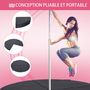 Voir la diapositive 4 : HOMCOM Tapis de pole dance pliable - pole dance mat - tapis de protection Ø 150 cm épaisseur 5 cm - revêtement PVC noir