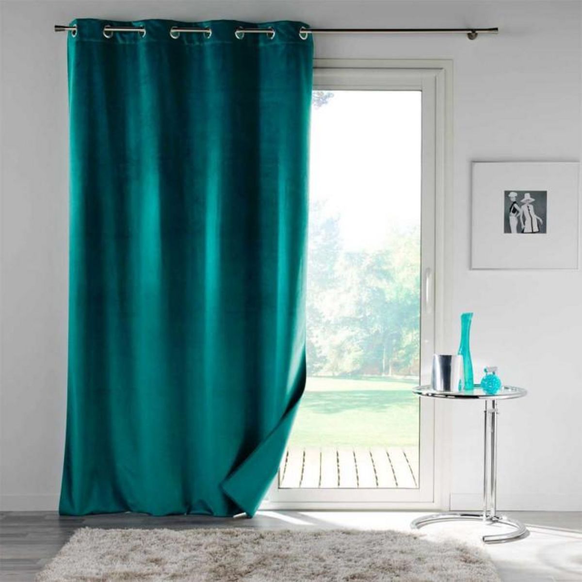 Paris Prix Rideau Occultant  Velounight  135x260cm Émeraude