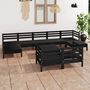 Voir la diapositive 1 : VIDAXL Salon de jardin 10 pcs Noir Bois de pin massif