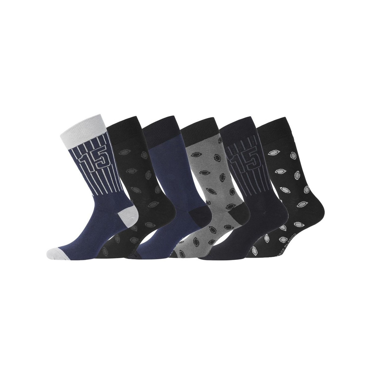 SERGE BLANCO Lot de 6 Paires de Chaussettes de ville coton homme
