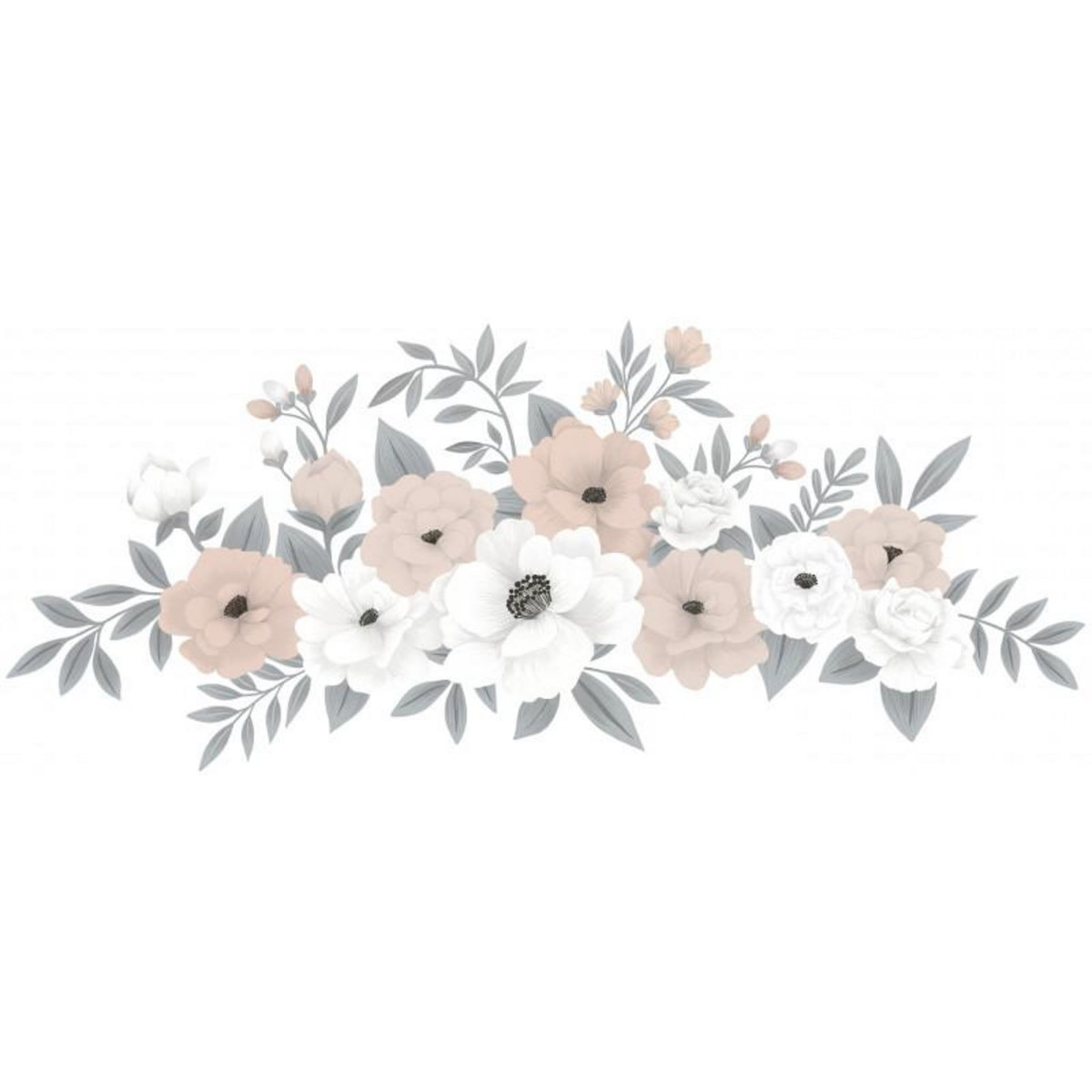 Lilipinso Sticker Lilipinso Composition Florale de roses 70 x 30 cm