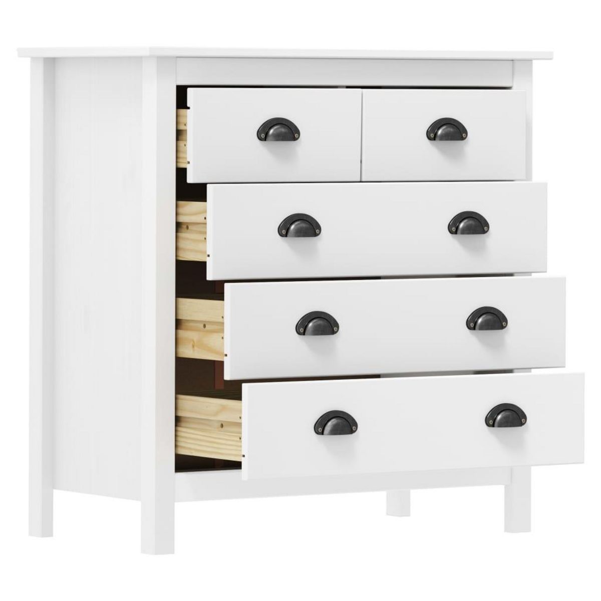 VIDAXL Buffet Hill Blanc 79x40x80 cm Bois de pin solide
