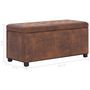Voir la diapositive 6 : VIDAXL Pouf de rangement 87,5 cm Marron Similicuir daim